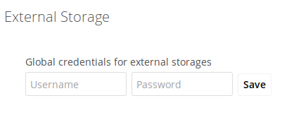 Global credentials form.