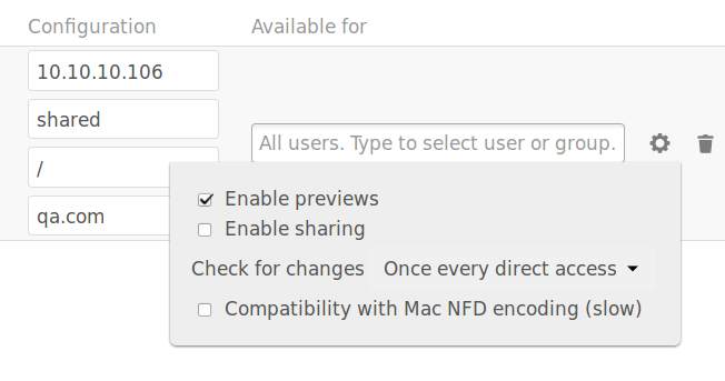 WND server and credentials.